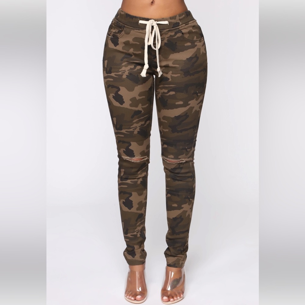 Fashion Nova First Cadet Pants - Camouflage